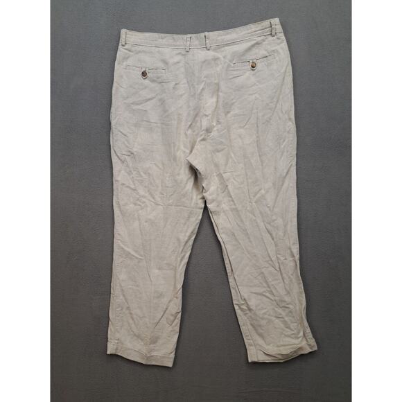 Dockers Men's Pants 40x30 Linen Blend Beige Relaxed Summer Beach Pleated - Picture 6 of 8